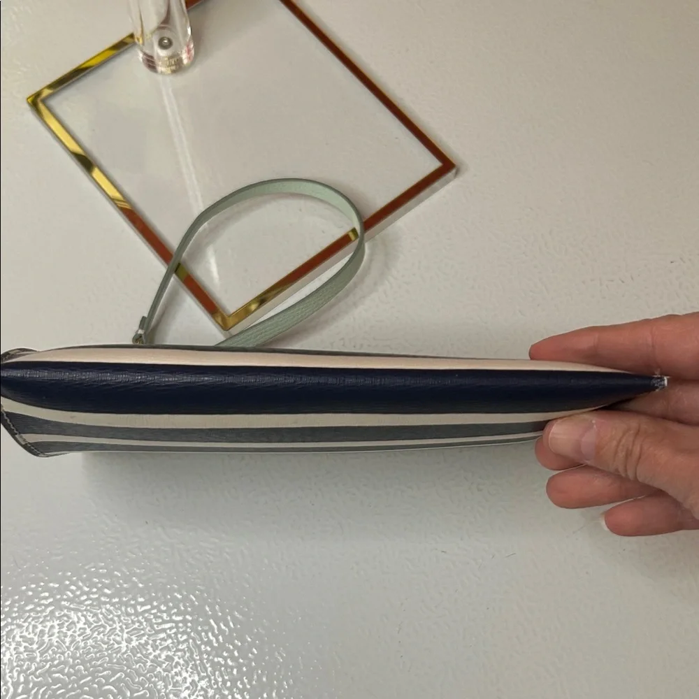 Kate Spade Navy and Cream Striped Wristlet